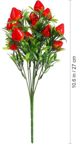 Angoily 3Pcs Artificial Red Strawberry Branches Decor, Simulated Strawberry Bouquet, Strawberries Decor for Home, Party, and Holiday Decoration-Faux Stems for Creative Floral Arrangements 10.6in/27cm in Saudi Arabia