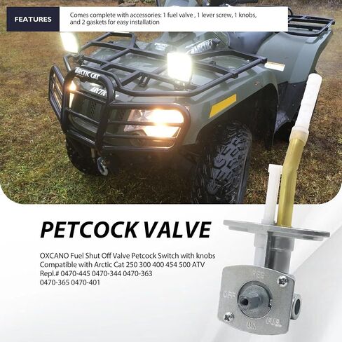 إيقاف الوقود إيقاف تشغيل التبديل Petcock مع المقابض متوافق مع Arctic Cat 250 300 400 454 500 ATV استبدال 0470-445 0470-344 0470-363 0470-365 0470-401 in Saudi Arabia