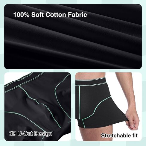 Carer Incontinence Underwear for Men Washable Mens Cotton Incontinence Boxer Briefs with Front 100ml Absorbent Bladder Leak Proof Underwear 2pk-L (Black,Gray) in Kuwait
