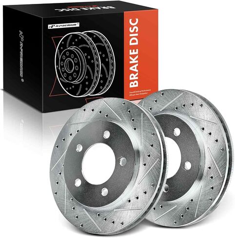 A-Premium 12.13 Inch (307.9mm) دوارات الفرامل المحفورة والمنزولة المتوافقة مع موديلات فورد/لينكولن المختارة-Expedition 1997-2002 ، Navigator 1998-2002 ، 2-PC Set in Saudi Arabia