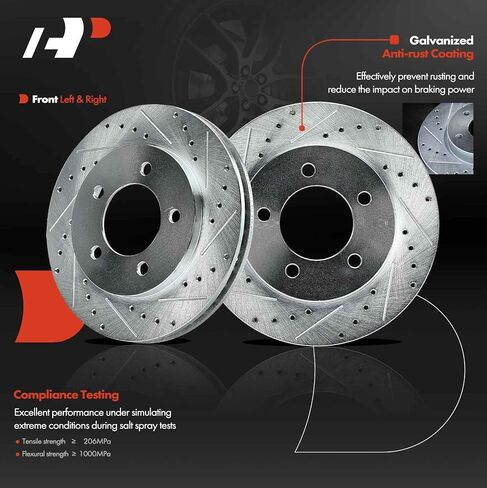 A-Premium 12.13 Inch (307.9mm) دوارات الفرامل المحفورة والمنزولة المتوافقة مع موديلات فورد/لينكولن المختارة-Expedition 1997-2002 ، Navigator 1998-2002 ، 2-PC Set in Saudi Arabia