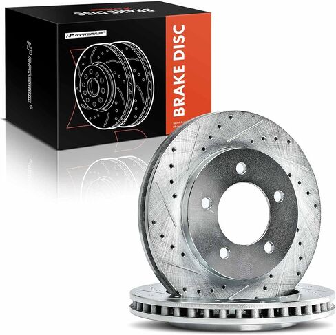 A-Premium 12.13 Inch (307.9mm) دوارات الفرامل المحفورة والمنزولة المتوافقة مع موديلات فورد/لينكولن المختارة-Expedition 1997-2002 ، Navigator 1998-2002 ، 2-PC Set in Saudi Arabia