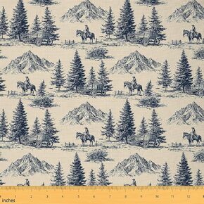 Western Cowboy Fabric by The Yard Cow Skull Cowboy Boots Hat Decor Fabric for Sewing Lovers Brown Grid Wild Cactus Tribal Arrow Fabric for DIY Upholstery and Home Accents 1 Yard,36" L x 59" W in Kuwait