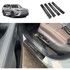 غطاء حراس الدخول متوافق مع لكزس TX TX350/500H/500H+ 2024 2025 خارج الباب عتبات الحراسة حارس الحامي تقليم ملحقات السيارة الداخلية الفولاذ المقاوم للصدأ 4 مساءً (نمط ألياف الكربون) in Kuwait
