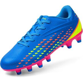 Kids Soccer Cleats for Boys/Girls Youth Lightweight Football Shoes for Firm Ground Non-Slip Athletic Cleats for Little Big Kids in Kuwait