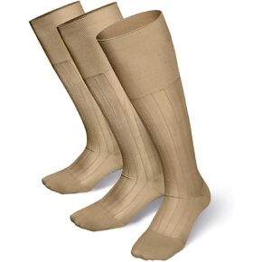 Men's Ribbed Sheer Nylon Over the Calf Dress Socks – Breathable Suit Tuxedo Trousers Socks (3-Pack) in Saudi Arabia