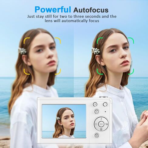4K Digital Camera,Autofocus 50MP UHD Vlogging Camera for YouTube,Compact Camera with 16X Digital ZoomAnti-Shake,Travel Camera with 32GB Card, 2 Batteries for Beginners and Teens in Saudi Arabia