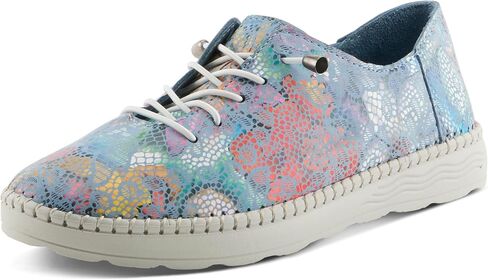 SPRING STEP STEP WIND WOMENT GANNER SLIP -ON SHEEKERS - تصميم الأزهار ، النعال القابلة للإزالة ، الجزء العلوي من الجلد ، مصنوعة في تركيا in Saudi Arabia