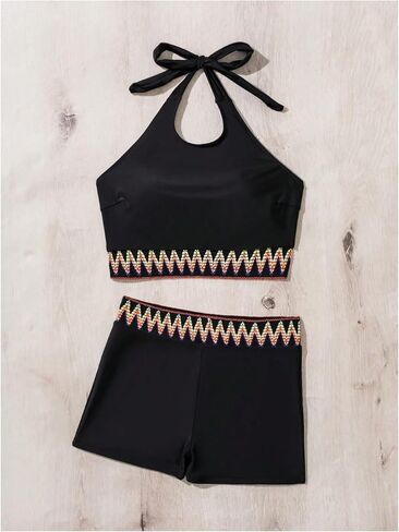 SweatyRocks Women's 2 Piece Swimsuit Halter High Waisted Bikini Bathing Suit Swimwear in Saudi Arabia