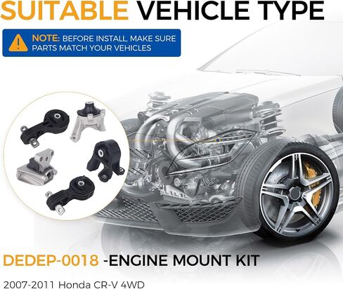 PAROD Engine Motor Mount Kit 4WD Fit for Honda CR-V 2007-2011 Replace#A4535 A4536 A4595 A4598 A65010 in Saudi Arabia
