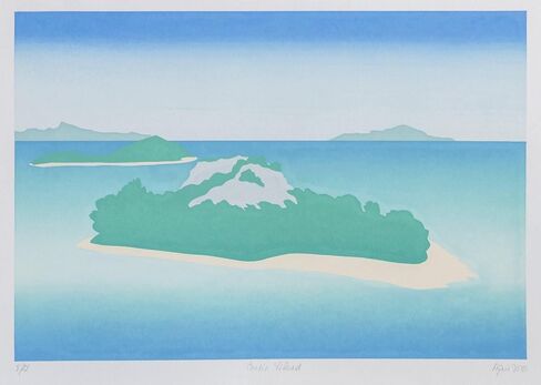 Aquie, Croatian Island Screenprint, signed, numbered, dated, and titled in pencil in Saudi Arabia