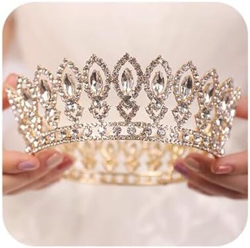 Red Crystal Queen Crowns Wedding Tiaras Red Round Round Pageant Crown Crown Trown Hairs Hair Expension for Birthday Prom Prom Bridal Party Assume Halloween for Women (Red) in Saudi Arabia