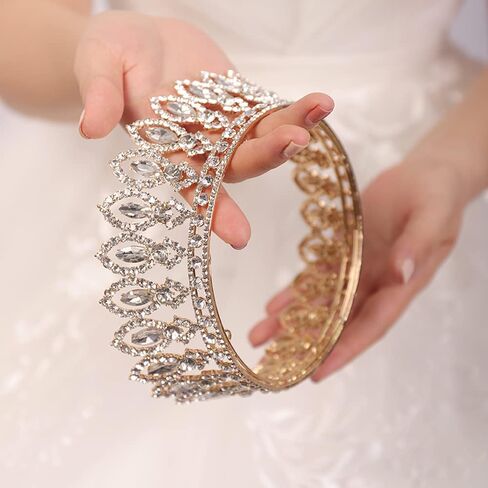 Red Crystal Queen Crowns Wedding Tiaras Red Round Round Pageant Crown Crown Trown Hairs Hair Expension for Birthday Prom Prom Bridal Party Assume Halloween for Women (Red) in Saudi Arabia