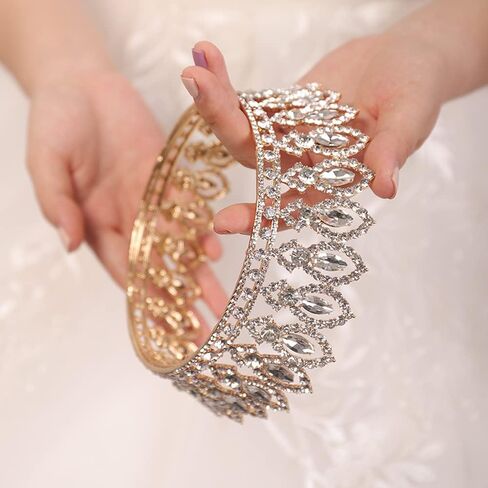 Red Crystal Queen Crowns Wedding Tiaras Red Round Round Pageant Crown Crown Trown Hairs Hair Expension for Birthday Prom Prom Bridal Party Assume Halloween for Women (Red) in Saudi Arabia