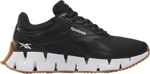 Reebok Women's Zig Dynamica STR Sneaker, Black/White/Silver Metallic, 6.5 in Saudi Arabia
