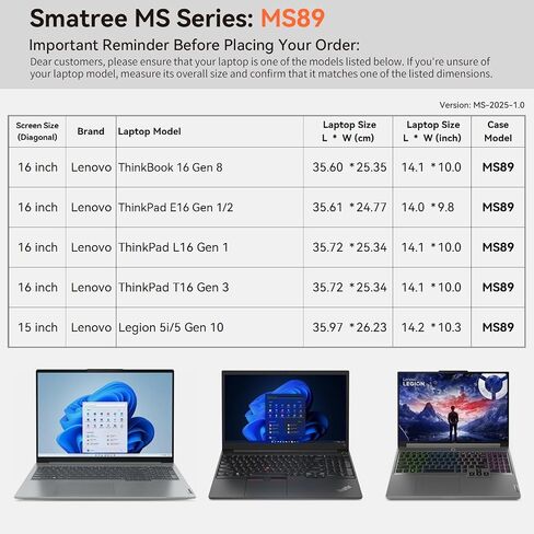 Smatree MS50 Hard EVA Protective Sleeve Case with Stand Compatible for 14 inch Lenovo IdeaPad 5X 2-in-1, for ThinkPad T14s/T14 Gen 6/5, ThinkPad E14 Gen 5/6, Lenovo Yoga 7 2-in-1 in Saudi Arabia