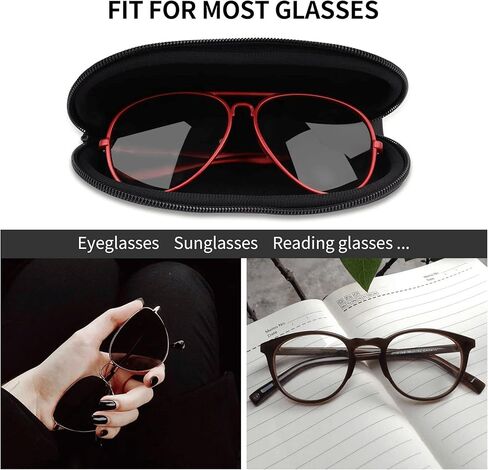 Stylish Sunglasses Case Set - Black and White Soft Eyeglass Box with Clasp Closure (Pack of 2) case soft in Kuwait