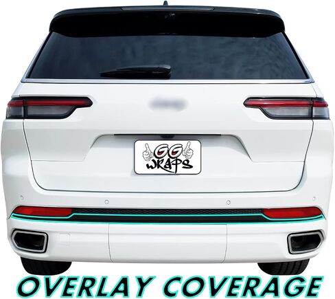 Slickmod Chrome Delete Blackout Vinyl Overlay for 2021-2023 Jeep Grand Cherokee L Diffuser Trim (Overland & Summit Models ، Gloss Black) in Saudi Arabia