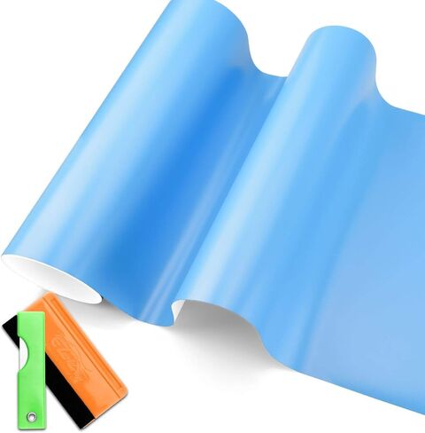 ساتين الطفل الأزرق للسيارات فينيل التفاف السيارة فقاعة الفقاعة المجانية هواء 12 "× 60" (1ftx5ft) in Saudi Arabia