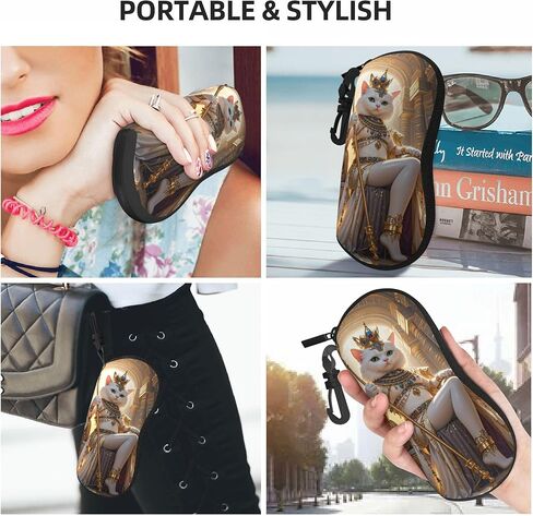 Stylish Sunglasses Case Set - Black and White Soft Eyeglass Box with Clasp Closure (Pack of 2) case soft in Kuwait