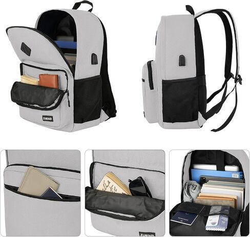 Black Backpack for Boys, Backpack for School Teens, Lightweight Casual High School Bookbag, Laptop Backpack with USB Charging Port Fits 15.6 Inch Notebook in Kuwait