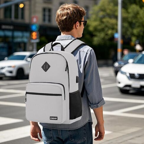 Black Backpack for Boys, Backpack for School Teens, Lightweight Casual High School Bookbag, Laptop Backpack with USB Charging Port Fits 15.6 Inch Notebook in Kuwait