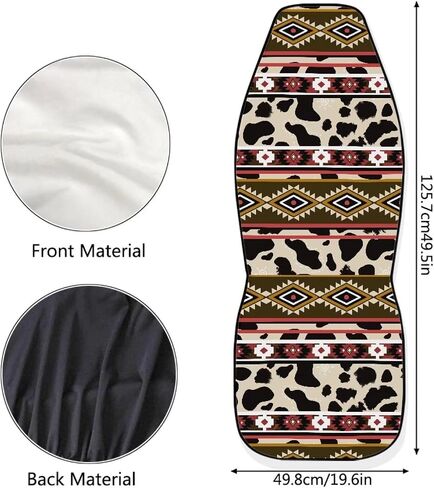 Bulopur Gray Aztec Southwest Print Cover Cover Cover Prints ، Accessories Car Incorties Decor 2PCs ، Sat Maturs For Car ، Truck Suvs in Kuwait