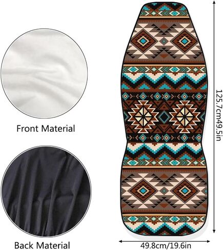 Bulopur Grey Aztec Southwest Print Automobile Seat Cover Sets, Car Accessories Interior Decor 2Pcs, Car Seat Protectors for Car, Truck SUVs in Saudi Arabia