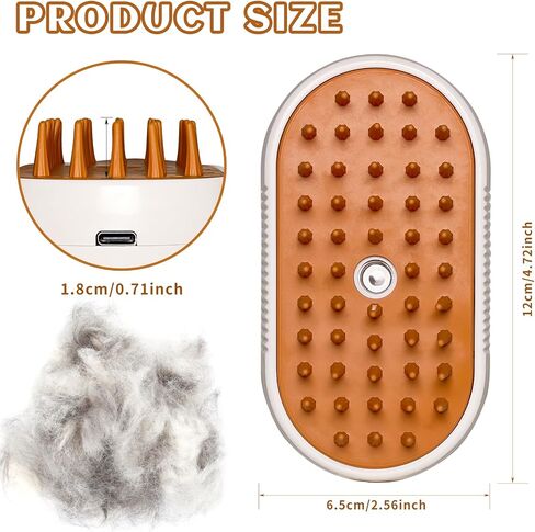 Spritz Defur Comb for Cats, New 3-in-1 Cat Steam Brush for Massaging and Cleaning Shedding Pets, Comb For Long and Short Hair Cats and Dogs Grooming Tool (Purple) in Saudi Arabia