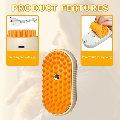 Spritz Defur Comb for Cats, New 3-in-1 Cat Steam Brush for Massaging and Cleaning Shedding Pets, Comb For Long and Short Hair Cats and Dogs Grooming Tool (Purple) in Saudi Arabia