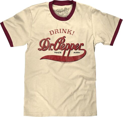 Tee Luv Men's Retro Drint Dr Pepper Ringer Tee Shirt in Saudi Arabia