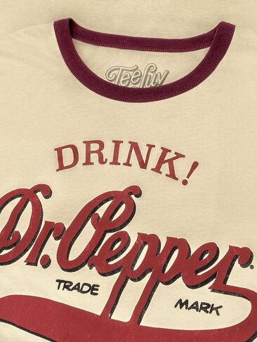Tee Luv Men's Retro Drint Dr Pepper Ringer Tee Shirt in Saudi Arabia