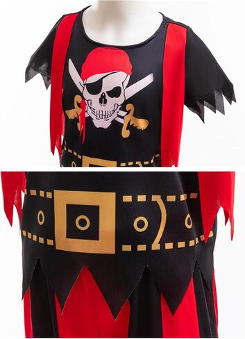 Pirate Costume Kids Pirate Role Play Dress Up Boys Halloween Costume Cosplay Birthday Party 3-10Y in Saudi Arabia