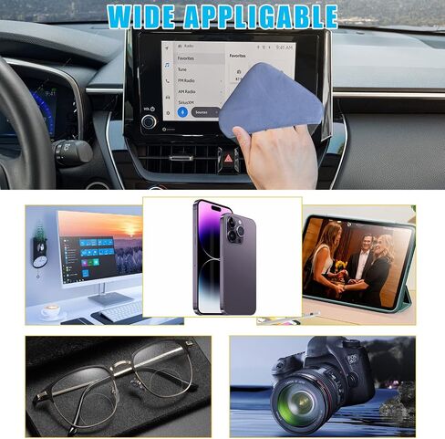 Car Screen Cleaner, 4.33"×4.33" Round Microfiber Auto Screen Cleaning Pad, Foldable Touch Screen Cleaner Cloth for Vehicle Dashboard LCD Display, Interior Car Accessories in Saudi Arabia