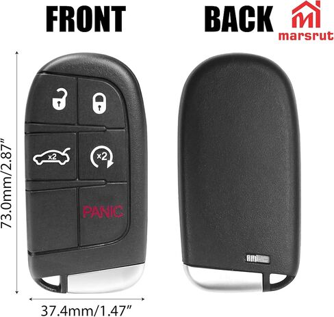 5-Button Smart Key Fob Remote Fits for 2019-2022 Dodge Challenger and for 2019-2022 Dodge Charger to Replace OEM Part, Part Number: 68394195, FCC ID: M3N-40821302 in Saudi Arabia