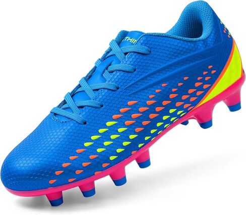 Kids Soccer Cleats for Boys/Girls Youth Lightweight Football Shoes for Firm Ground Non-Slip Athletic Cleats for Little Big Kids in Kuwait