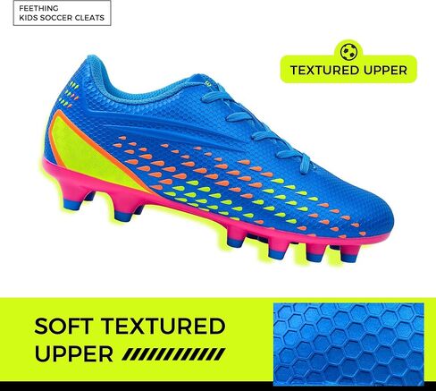 Kids Soccer Cleats for Boys/Girls Youth Lightweight Football Shoes for Firm Ground Non-Slip Athletic Cleats for Little Big Kids in Kuwait