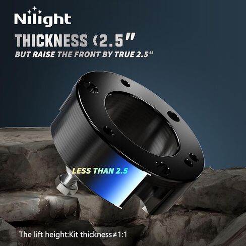 Nilight 2.5 inch Front Leveling Kit Lift Strut Spacers for 2006-2023 Dodge Ram 1500 4WD 2018 2019 2020 2021 2022 2023 Front Raise Suspension Strut Spacers in Kuwait