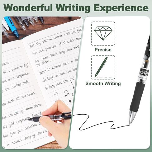 M&G Gel Pen Medium Point 0.5mm ، 12 حزمة جافة سريعة جافة سلسة قابلة للتراجع عن الحبر الأزرق الحبر القلم لمكتب المنزل لكتابة الملاحظات التي تتولى أعمال اليومية ، النمط 1 in Kuwait