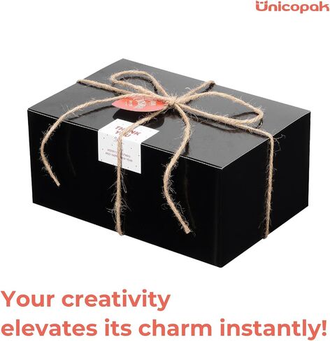 UnicoPak 6 Pack 9x6x4 Gift Boxes White Gift Boxes with Lids for Presents White Boxes Bulk for Gifts Birthday Wedding Bridesmaid Proposal Valentine Holiday Christmas in Kuwait