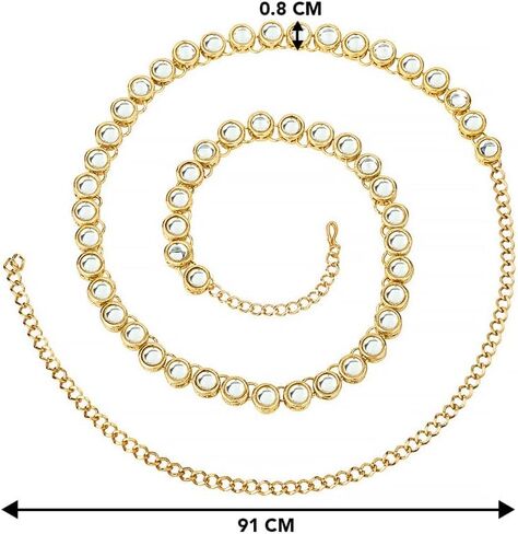 Aheli Ethnic Faux Stone Waist Charm Jewelry Kamar Patta Belly Chain Indian Traditional Sari Saree Belt Gift for Women in Saudi Arabia