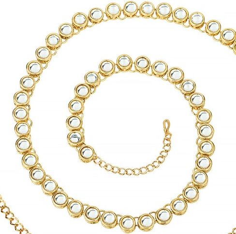 Aheli Ethnic Faux Stone Waist Charm Jewelry Kamar Patta Belly Chain Indian Traditional Sari Saree Belt Gift for Women in Saudi Arabia