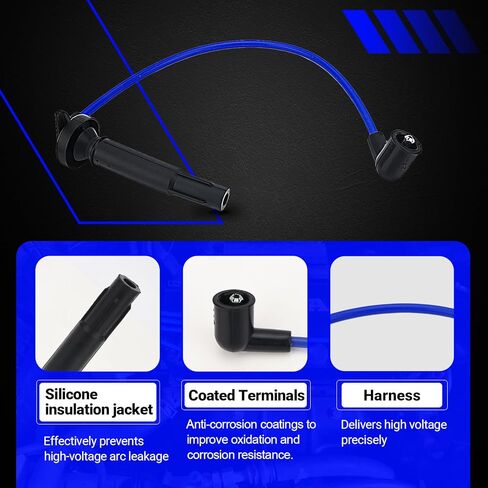 4PCS RC-FX101 Sparkplug Wire Kit لعام 2005-2011 Subaru Legacy Impreza Forester Outback/Saab 9-2x يستبدل# 55004 FX101 175-6219 in Kuwait