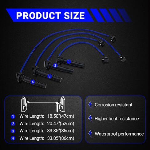 4PCS RC-FX101 Sparkplug Wire Kit لعام 2005-2011 Subaru Legacy Impreza Forester Outback/Saab 9-2x يستبدل# 55004 FX101 175-6219 in Kuwait
