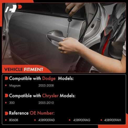 A-Premium Front Driver Side Exterior Door Handle with Keyhole Compatible with Chrysler 300 2005-2010 & Dodge Magnum 2005-2008, Chrome, Replace# 4589009AG, 4589009AH in Saudi Arabia