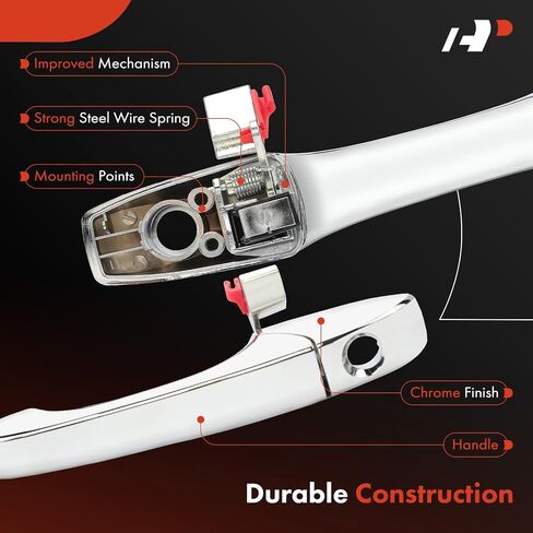 A-Premium Front Driver Side Exterior Door Handle with Keyhole Compatible with Chrysler 300 2005-2010 & Dodge Magnum 2005-2008, Chrome, Replace# 4589009AG, 4589009AH in Saudi Arabia