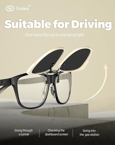 Goiteia Polarized Clip on Sunglasses over Prescription Glasses for Women Men-Urban Minimalist Round Frame,UV400Protection in Kuwait