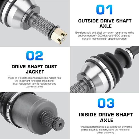 Rear Left or Right CV Axle & Wheel Bearing Kit for Polaris Ranger RZR XP 900/4 900 2011 2012 2013 2014, 2 CV Axles and 2 Wheel Bearings in Kuwait