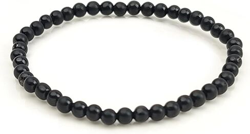 Shungite Bracelet - Natural Black Shungite Stone Beads, Healing Crystal Energy Protection, Handcrafted Jewelry in Kuwait