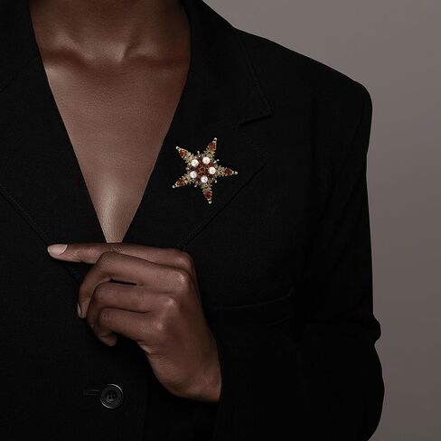 Crystal Flower Brooch Pins for Women Elegant Enamel Rhinestone Floral Brooches Pin Fashion Jewelry for Party Dance Wedding Banquet Brooch for Women Gift in Saudi Arabia